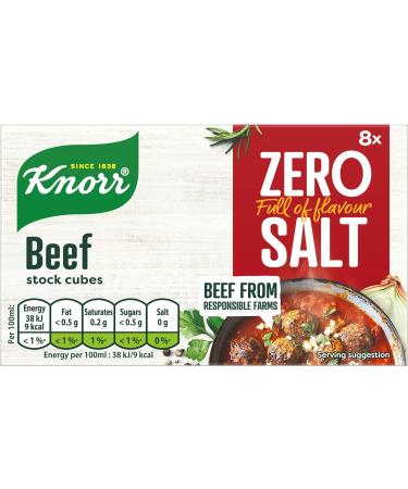 Knorr Zero Salt Beef Stock Cubes lactose- and gluten-free for delicious zero-salt beef dishes 192x 9 g - Buy Online on GoSupps.com