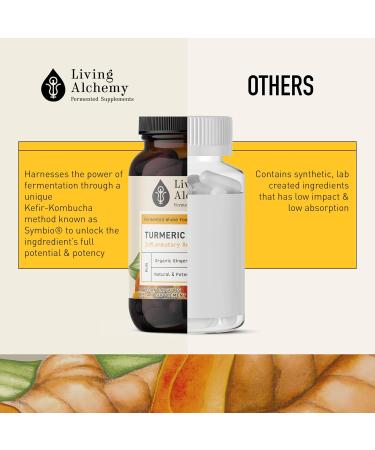 Living Alchemy Turmeric & Ginger Supplement - Fermented Turmeric Capsules for Gut Mobility & Joint Support - Natural Herbal Supplements - Vegan Non-GMO Filler-Free & Dairy-Free 60 Pcs - Buy Online on GoSupps.com