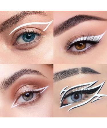 Music Flower Coloured Waterproof Liquid Eyeliner Pencil | Smudge-Proof & Flexible | Multiple Colour Options | Easy Control Pen | White - Buy Online on GoSupps.com