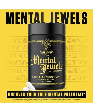 Ambrosia Mental Jewels Capsules - Cognitive Enhancer for Memory, Communication & Focus - 120 Veggie Capsules - Buy Online on GoSupps.com