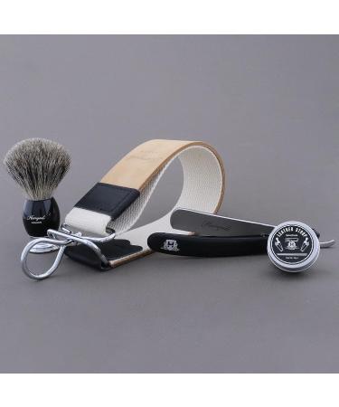 Vintage Razor Set for Men | Haryali London - Straight Cut Neck Razor Hair Razor Brush & Leather Belt Balm | International Shipping - Buy Online on GoSupps.com
