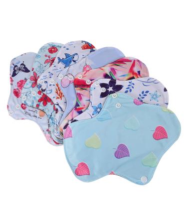 Healeved 7pcs Womens Pads Underpants for Women Reusable Period Pads Cloth Panty Liners Reusable Menstrual Pads Washable Cloth Pad Storage Bag Panties Women's Printed Tarpaulin Reusable Pads