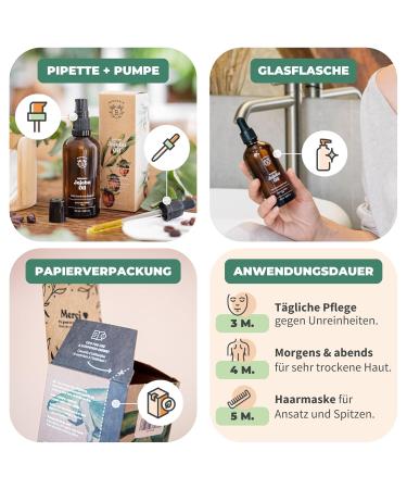 Bionoble Organic Jojoba Oil 100ml - 100% Pure Cold-Pressed Vegan & Cruelty-Free for Face Body Hair Nails - Glass Bottle + Pipette - Buy Online on GoSupps.com