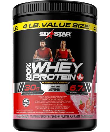 Whey Protein Powder | Six Star 100% Whey Protein Plus and Whey Protein Isolate & Peptides (Chocolate & Strawberry) 4 lbs each Triple Chocolate+ Strawberry 1.8 kg (Pack of 1) - Buy Online on GoSupps.com
