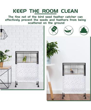 Shappy Universal Bird Cage Cover Skirt - White Nylon Mesh Net Guard for Parrots - 80 Inch & 118 Inch Options Available - Buy Online on GoSupps.com