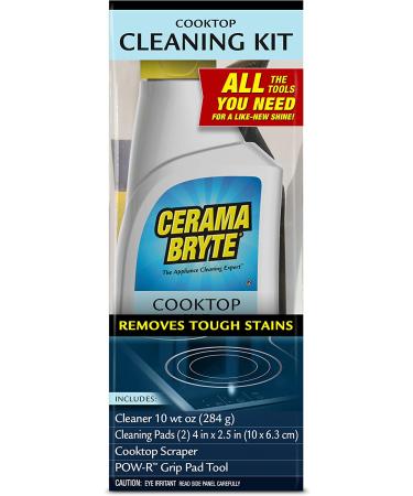 Cerama Bryte Combo Kit: Scraper Pads & Stove Top Cleaner for Glass-Ceramic Surfaces - 5 Pack 10oz - Buy Online on GoSupps.com