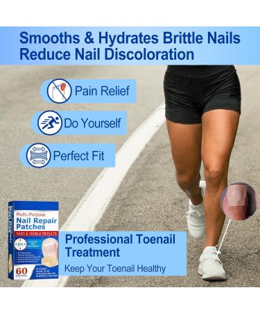 Fungal Nail Treatment - Extra Strong Toe Nail Repair Patches for Damaged Nails - 8 Hour Nail Repair Restores Healthy Nails - Buy Online on GoSupps.com