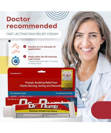 Dr. Numb 5% Lidocaine Cream - Maximum Strength Pain Relief for Hemorrhoids - 30g (2 Pack) - Buy Online on GoSupps.com