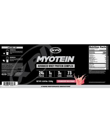XPI Myotein Strawberry Protein Powder 5lbs - Whey Complex with Hydrolysate, Isolate, Colostrum & Casein - Delicious Strawberry Milkshake Flavor - Buy Online on GoSupps.com