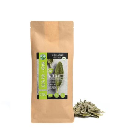 Organic whole sage leaves (250g), whole organic sage, controlled organic sage leaves, delicately dried, 100% pure and natural