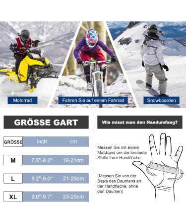 Qifengl Waterproof Winter Gloves for Men & Women | Touchscreen 3M Thinsulate Ski Gloves | Non-Slip Bike Gloves for Hiking Running & Motorcycling - Black - Buy Online on GoSupps.com