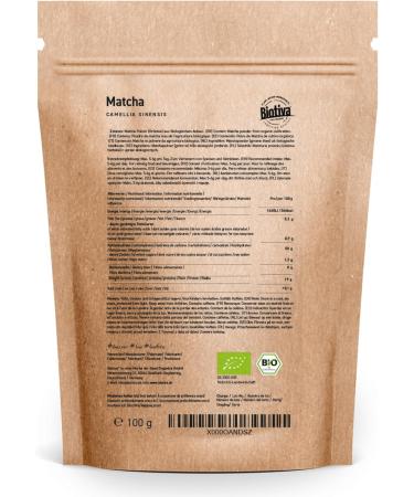 Matcha poudre Bio 200g (2x100g) - Matcha authentique du Japon - Th Latte Smoothies - bio de qualit sup rieure - 100% culture durable - Mis en bouteille et contr l en Allemagne - Biotiva - Buy Online on GoSupps.com