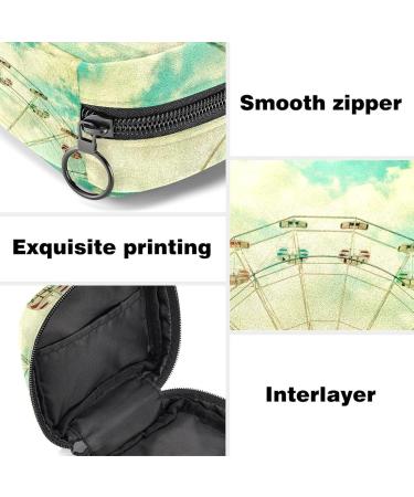 Buy Menstrual Bag with Zipper - Stylish Ladies Napkin & Tampon Collection Bag for Women & Girls (Ferris Wheel) | International Shipping Available - Buy Online on GoSupps.com