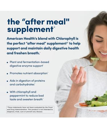 American Health Papaya Enzyme with Chlorophyll 600 Tabs - Digestive Health Support - Buy Online on GoSupps.com