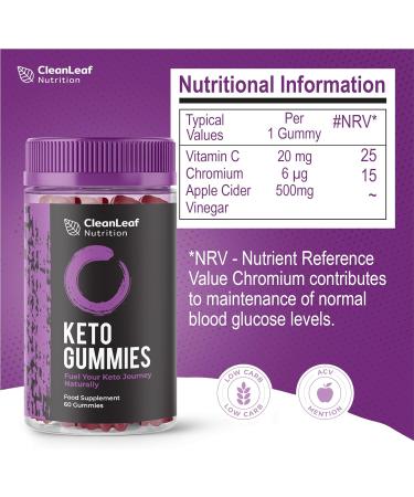 Strawberry Flavour Keto Gummies - 60 Vegan & Gluten-Free Weight Loss Support Snacks - Buy Online on GoSupps.com