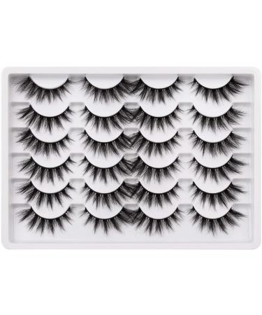 Cat Eye Lashes Pack Wispy 3D Faux Mink Lashes 18mm Fluffy False Eyelashes Soft Reusable Handmade Fake Eyelashes 12 Pairs Pack by Pawotence 12 pairs-1 - Buy Online on GoSupps.com