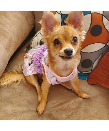 CUSOZWO Small Dog Clothes - 2 Pack Flower Dog Dress for Small Dogs and Cats - Elegant Spring Princess Skirt Outfit (M) - Buy Online on GoSupps.com