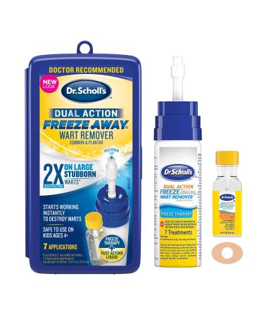 Dr. Scholls FreezeAway Wart Remover Dual Action, 7 Applications / Freeze Therapy + Powerful Fast Acting Salicylic Liquid to Remove Common and Plantar Warts