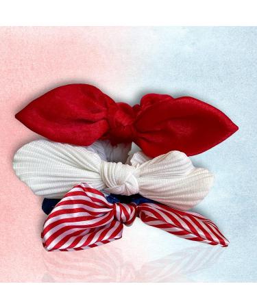 3pcs Patriotic Hair Scrunchie Headbands for Women and Girls - Americana Memorial Day July 4th - Buy Online on GoSupps.com