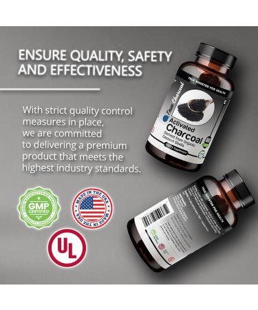 Organic Activated Charcoal Capsules 1200mg - 60 Count | Vegan Non-GMO Gluten-Free | Coconut Shell Derived | International Shipping - Buy Online on GoSupps.com