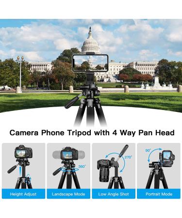 5 in 1 Aluminum Camera Tripod & Monopod for DSLR, iPhone & Camcorder - Black - Buy Online on GoSupps.com