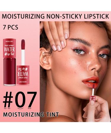 7 Colors Lip Tint Stain Set - Long Lasting Mini Liquid Matte Lipstick & Multi-Use Lip Cheek Tint - Moisturizing Plump Gloss for Vivid Lip Makeup - Buy Online on GoSupps.com