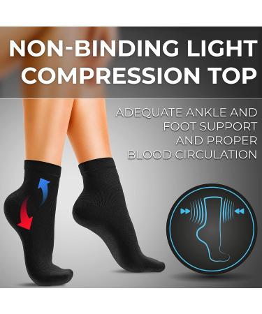 Dr. GO Ultra-Soft Neuropathy Socks for Men - Seamless Diabetic Socks, Non-Binding Top, Cushioned Sole - 4 Pairs, Black, Size 6-9 - Buy Online on GoSupps.com