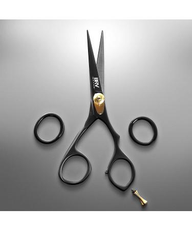 BRV MEN Professional German Steel Hammer Forged Mustache & Beard Scissors - 5.5 - 100% Stainless Steel - Razor Sharp Trimming Shears (RIGHT HANDED - Black) - Buy Online on GoSupps.com