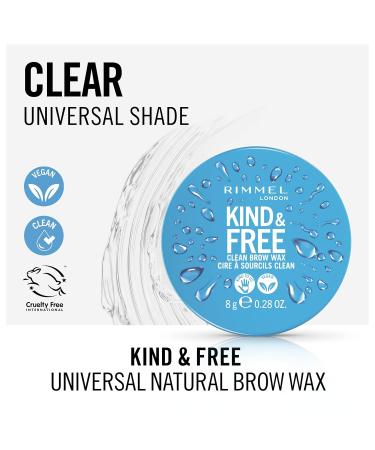Rimmel London Kind & Free Brow Wax - Clear Long-Lasting Hold Easy Application No Flaking - 0.28oz - Buy Online on GoSupps.com