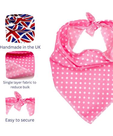 Dog Bandana Pastel Polka Dot Pet Accessory Tie Up Dog Bandana for Small Medium Large Dogs (Pink Medium) Medium Pink - Buy Online on GoSupps.com