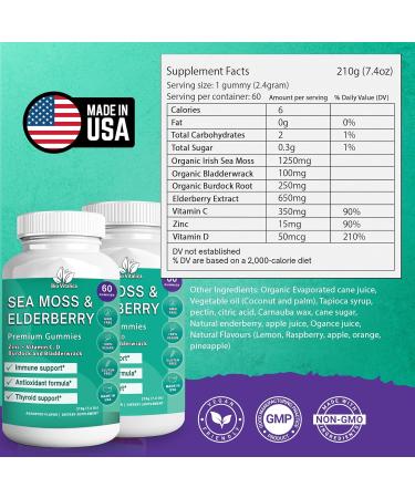 BIO VITALICA (Bundle) Sea Moss Elderberry (2 Packs) & Sea Moss Elderberry Gummies (1 Packs) BioVitalica - Buy Online on GoSupps.com
