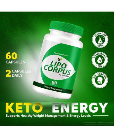 NutraVibe Lipo Corpus - Official Formula for a Fit and Healthy Body All-Natural Ingredients to Support Energy and Overall Health Premium LipoCorpus Pastillas Reviews (60 Capsules) - Buy Online on GoSupps.com