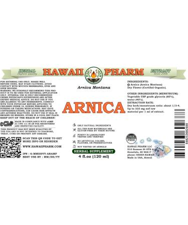 Organic Arnica Montana Alcohol-Free Liquid Extract - 2 oz (Pack of 1) | HawaiiPharm Glycerite for Pain Relief - Buy Online on GoSupps.com