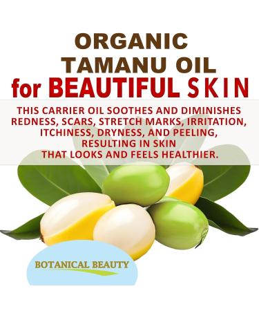 Botanical Beauty Organic TAMANU OIL 100% Pure Natural VIRGIN UNREFINED Cold-Pressed Carrier Oil 2 Fl oz 60 ml for Face Skin Body Hair Lip Nails. Rich in Vitamin E Vitamin C - Buy Online on GoSupps.com