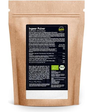 Organic Ginger Powder 1kg (4x250g) - Ginger - Ground ginger root - e.g. for ginger tea and ginger water - Buy Online on GoSupps.com