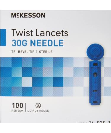 McKesson Twist Lancets 30 Gauge | Push Button Activation | 1.8 mm Depth | 100 Count - Buy Online on GoSupps.com