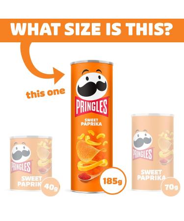 Pringles Sweet Paprika 185g - Irresistible Crisp Chips in Practical Can | Shop Internationally for Snacks - Buy Online on GoSupps.com