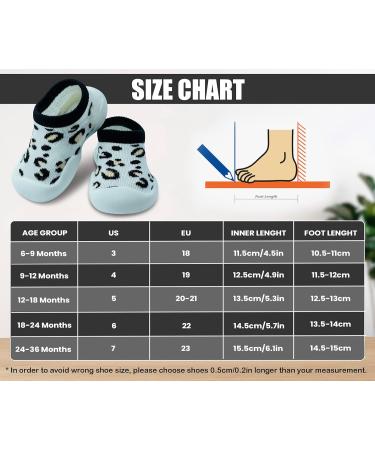 Dookeh Baby Shoes Soft Sole Sneakers for Boys & Girls | Infant/Toddler Sock Shoes 6-9 Months | A1 Leopard Light - Buy Online on GoSupps.com