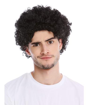 WIG ME UP - PW0186-P103 Wig men women carnival short frizzy curls short Afro black mop