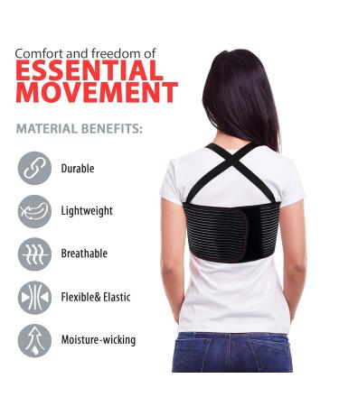 ORTONYX Sternum & Thorax Support Chest Brace - Rib Fracture & Open Heart Surgery Recovery - Adjustable Black Medium (33.5-37 - Buy Online on GoSupps.com