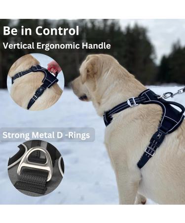 Medium TUFFDOG Easy-Fit Dog Harness - Premium Padded Reflective No Pull Vest with Control Handle and Matching Lead - Raven Black - Buy Online on GoSupps.com