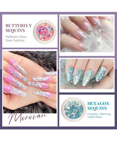 Morovan Poly Gel Nail Kit with LED Nail Lamp - 8 Pcs Poly Gel Nail Kits with U/V Light - Starter Kit in Dark Purple - Buy Online on GoSupps.com