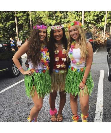 AnapoliZ Hawaiian Headband Flowers - 12 PCS Tropical Luau Lei Set | Multi Color Summer Party Favors - Buy Online on GoSupps.com