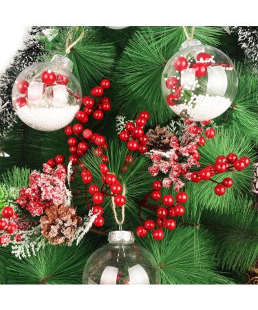 20 Pack Artificial Red Berry Stems - 7.1 Inch Burgundy Berry Picks for Christmas Tree Decor - Buy Online on GoSupps.com