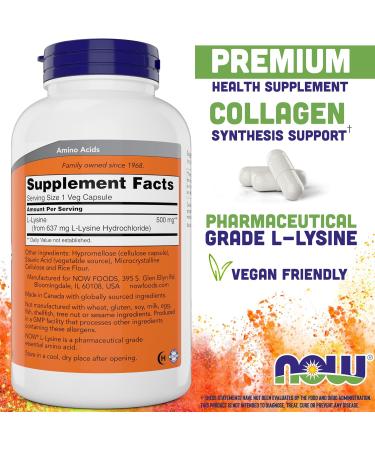 Buy Now L-Lysine 500 mg - 360 Capsules | Best Price & Fast International Shipping - Buy Online on GoSupps.com