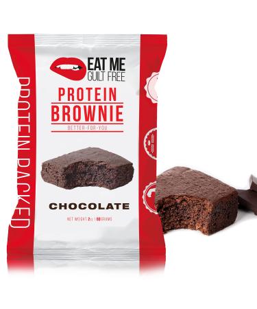 Eat Me Guilt Free Chocolate Protein-Packed Brownie - 14G Protein, Low Carb, Keto-Friendly, Low Sugar, Non GMO, No preservatives, Low Calorie Snack or Dessert | 6 Count 2 Ounce (Pack of 6)