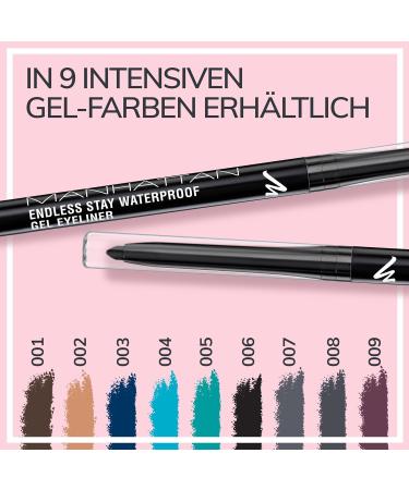 Manhattan Endless Stay Waterproof Gel Eyeliner - Blackest Black 006 | Long-Lasting & Smudge-Proof 2.6g | International Shipping Available - Buy Online on GoSupps.com
