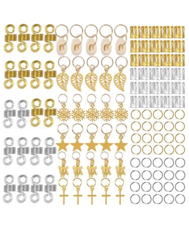 Jinlaili 120 pieces of hair mesh dreadlocks pearls hair braid pearls hair braid ring fashionable hair accessories braid rings hair coil Dreadlocks accessories hair accessories braids lichen hair accessories