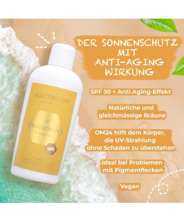 Omnimedica Natural Sunscreen SPF 30 - Body & Facial Protection Against Pigment Spots with Swiss OM24 Green Tea Extract - 100ml for All Skin Types - Buy Online on GoSupps.com