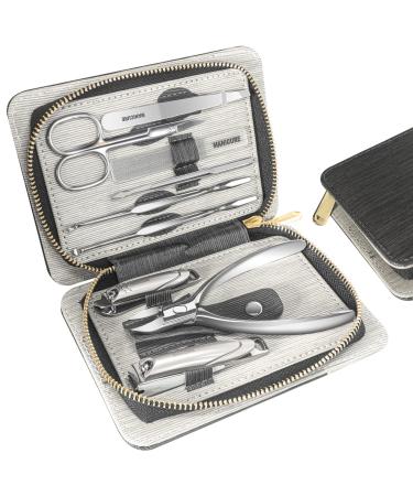 Manicure Set Professional 9 in 1 Nail Clippers Set Stainless Steel Manicure kit with PU Leather Case RedFlow Fingernail & Toenail Clippers Nail Kit Grooming kit for Men(Black) 9 Piece Set Black - Buy Online on GoSupps.com